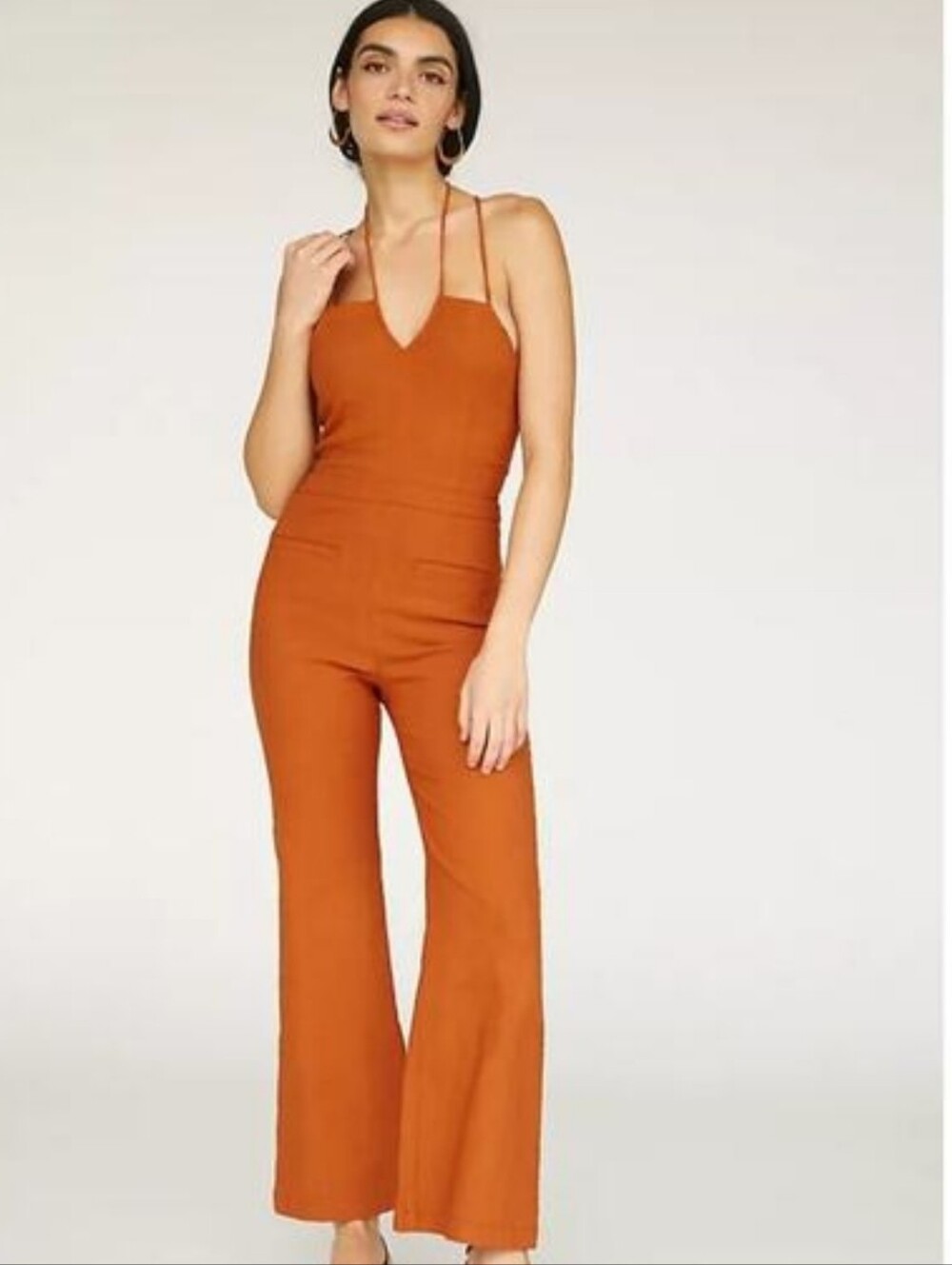 Maeve Strappy The Colette *In Brown* Linen Blend Jumpsuit US 6